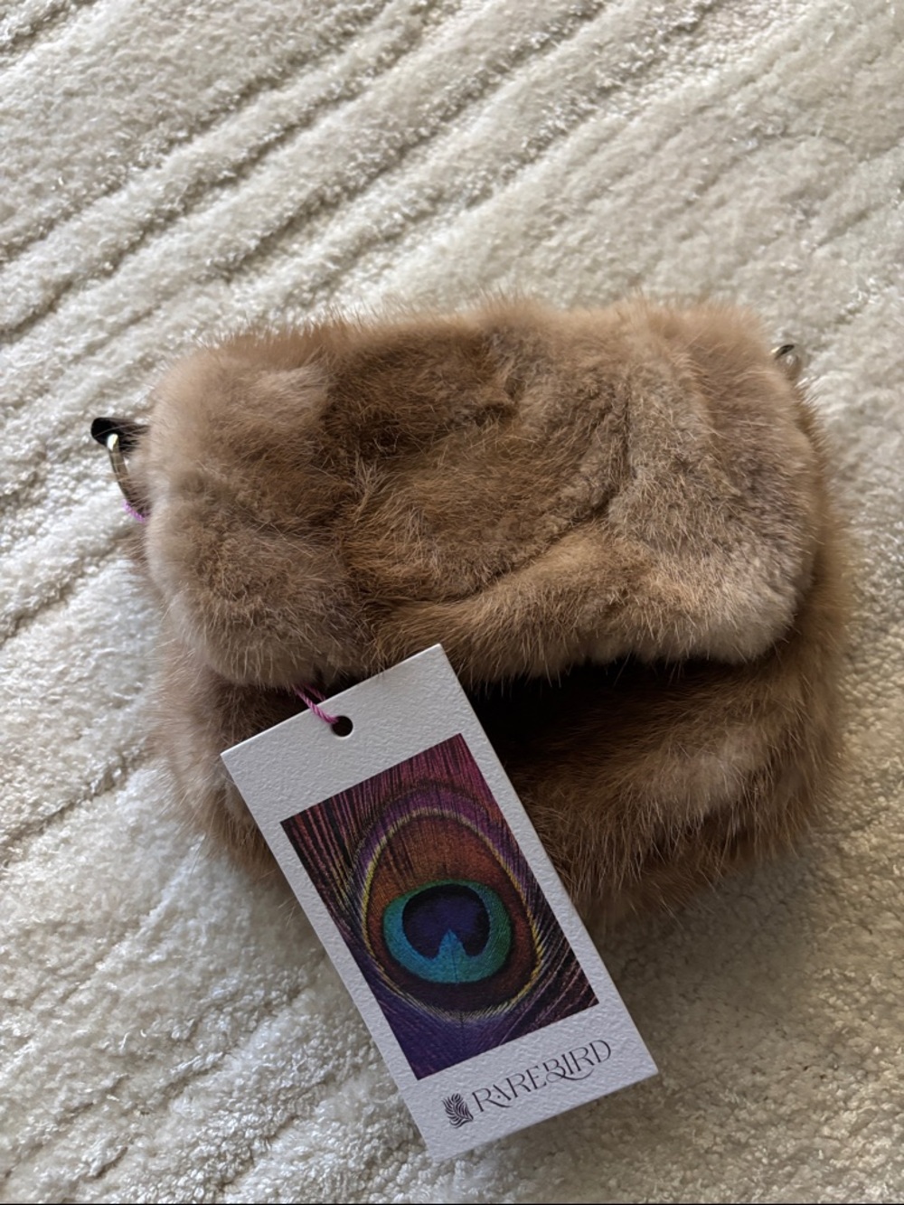 Rarebird Plush Mink Fur Crossbody - Beige